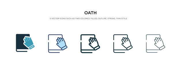 oath icon in different style vector illustration. two colored and black oath vector icons designed in filled, outline, line and stroke style can be used for web, mobile, ui - obrazy, fototapety, plakaty