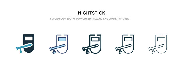 nightstick icon in different style vector illustration. two colored and black nightstick vector icons designed in filled, outline, line and stroke style can be used for web, mobile, ui