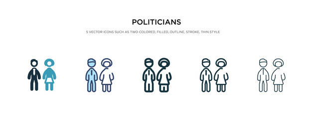 politicians icon in different style vector illustration. two colored and black politicians vector icons designed in filled, outline, line and stroke style can be used for web, mobile, ui