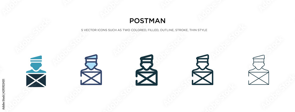 Aufkleber postman icon in different style vector illustration. two colored and black postman vector icons desi