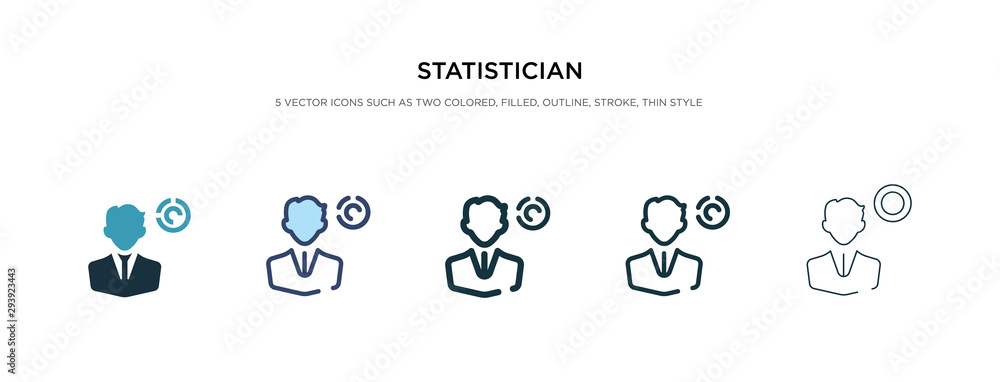 Poster statistician icon in different style vector illustration. two colored and black statistician vector 