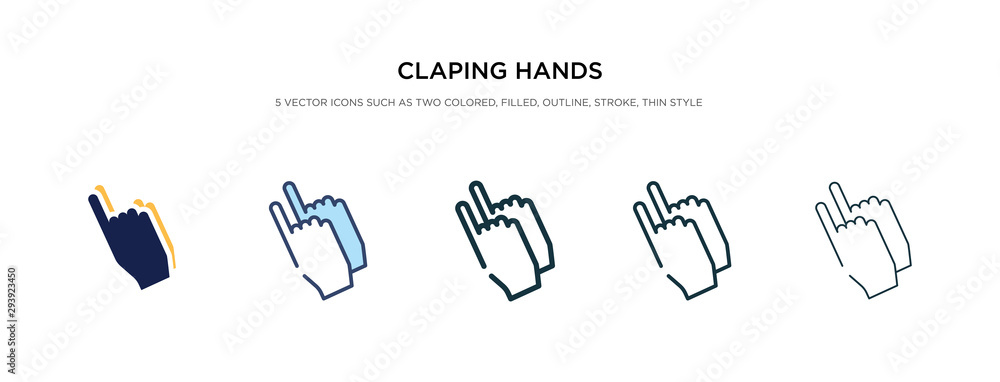Poster claping hands icon in different style vector illustration. two colored and black claping hands vecto