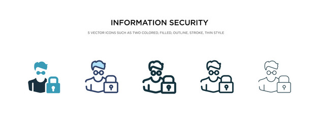 information security analyst icon in different style vector illustration. two colored and black information security analyst vector icons designed in filled, outline, line and stroke style can be