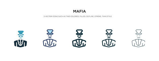 mafia icon in different style vector illustration. two colored and black mafia vector icons designed in filled, outline, line and stroke style can be used for web, mobile, ui