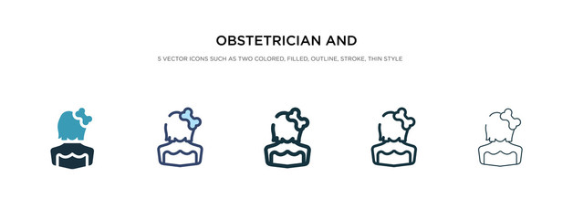 obstetrician and gynecologist icon in different style vector illustration. two colored and black obstetrician and gynecologist vector icons designed in filled, outline, line stroke style can be used