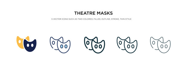 theatre masks icon in different style vector illustration. two colored and black theatre masks vector icons designed in filled, outline, line and stroke style can be used for web, mobile, ui