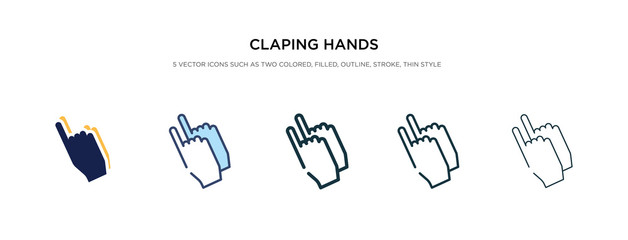 claping hands icon in different style vector illustration. two colored and black claping hands vector icons designed in filled, outline, line and stroke style can be used for web, mobile, ui