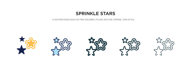 sprinkle stars icon in different style vector illustration. two colored and black sprinkle stars vector icons designed in filled, outline, line and stroke style can be used for web, mobile, ui