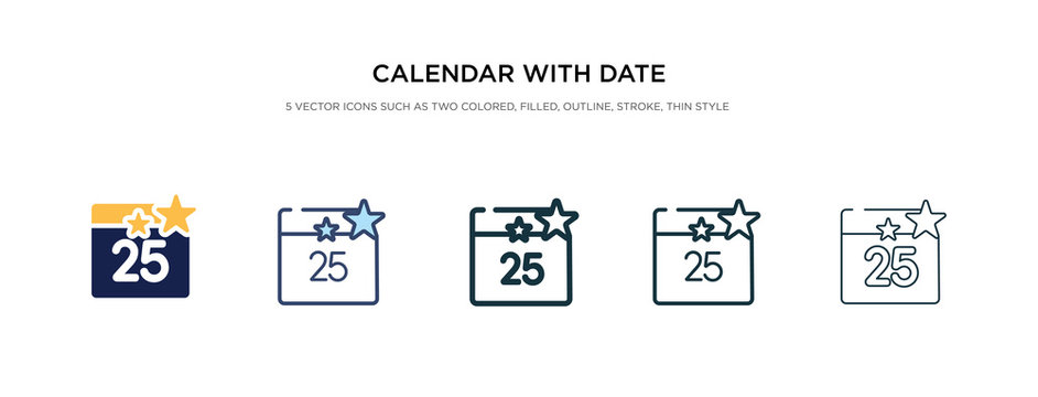 calendar with date icon in different style vector illustration. two colored and black calendar with date vector icons designed in filled, outline, line and stroke style can be used for web, mobile,