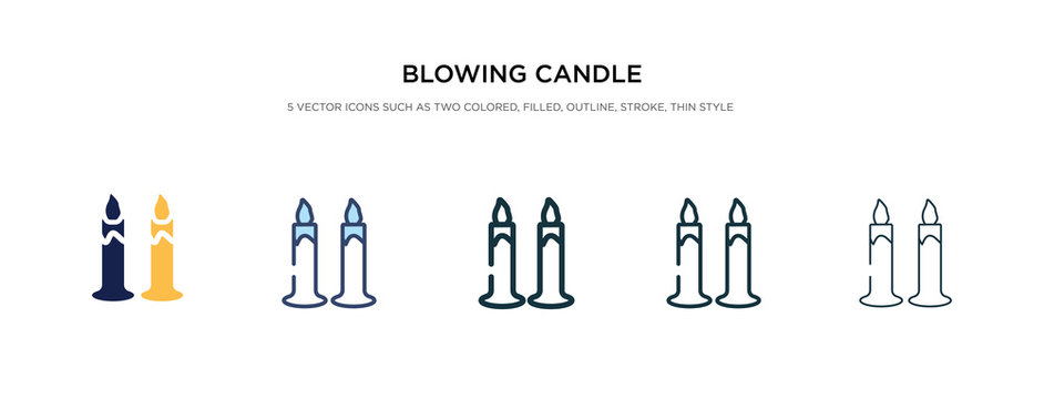 blowing candle icon in different style vector illustration. two colored and black blowing candle vector icons designed in filled, outline, line and stroke style can be used for web, mobile, ui