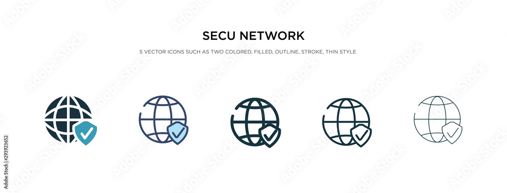 Poster secu network icon in different style vector illustration. two colored and black secu network vector 