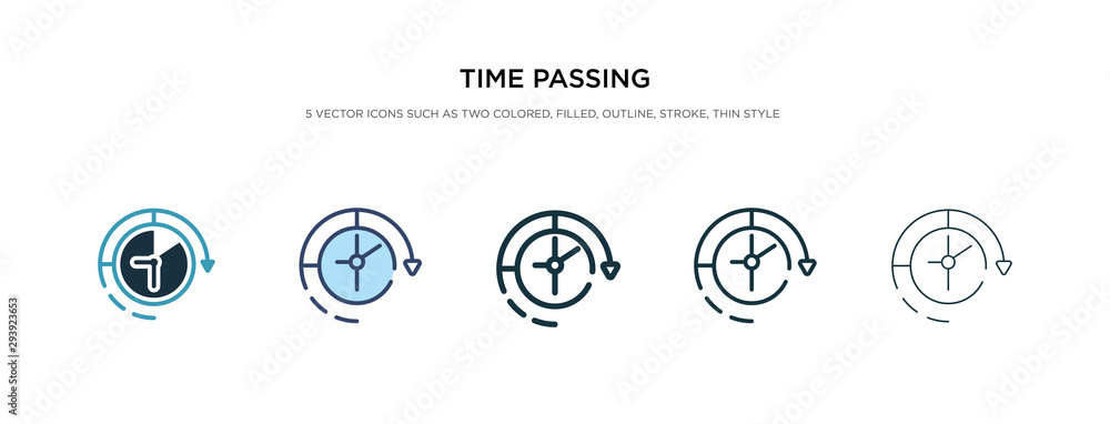 Poster time passing icon in different style vector illustration. two colored and black time passing vector 