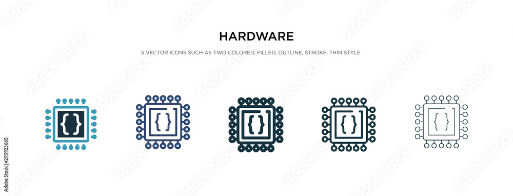 Poster hardware icon in different style vector illustration. two colored and black hardware vector icons de