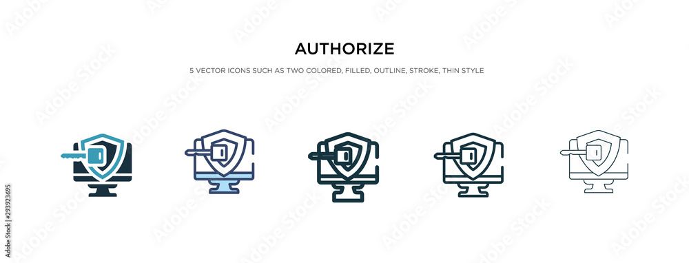 Poster authorize icon in different style vector illustration. two colored and black authorize vector icons 