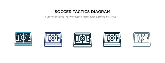 soccer tactics diagram icon in different style vector illustration. two colored and black soccer tactics diagram vector icons designed in filled, outline, line and stroke style can be used for web,