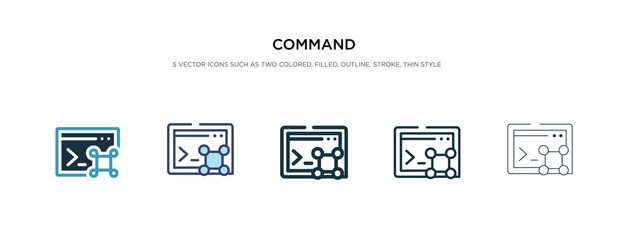 command icon in different style vector illustration. two colored and black command vector icons designed in filled, outline, line and stroke style can be used for web, mobile, ui
