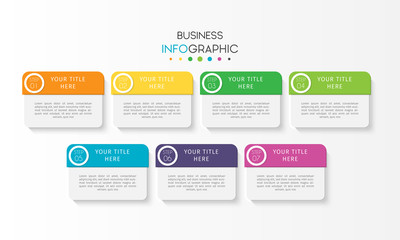 Business infographic element with 7 options, steps, number vector template design