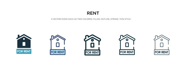 rent icon in different style vector illustration. two colored and black rent vector icons designed in filled, outline, line and stroke style can be used for web, mobile, ui