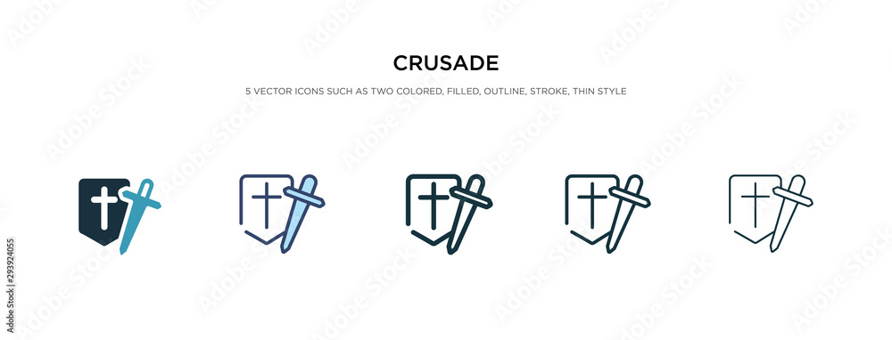 Poster crusade icon in different style vector illustration. two colored and black crusade vector icons desi