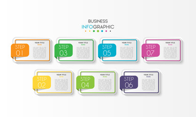 Business infographic element with 7 options, steps, number vector template design