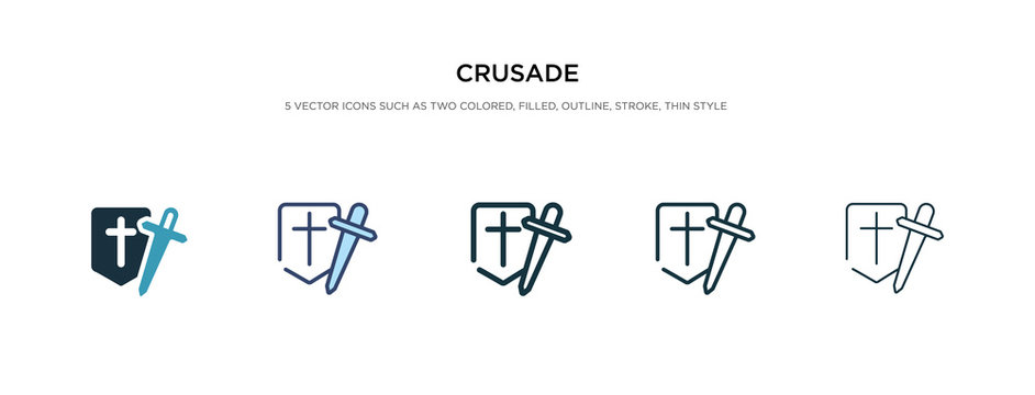 crusade icon in different style vector illustration. two colored and black crusade vector icons designed in filled, outline, line and stroke style can be used for web, mobile, ui