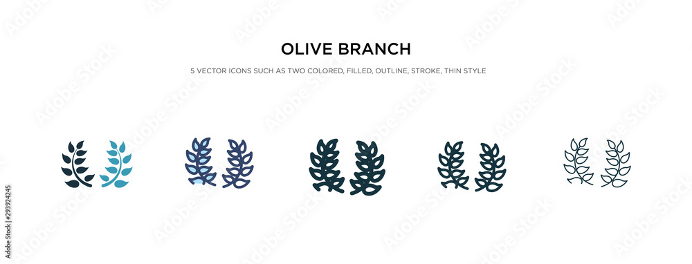 Poster olive branch icon in different style vector illustration. two colored and black olive branch vector 