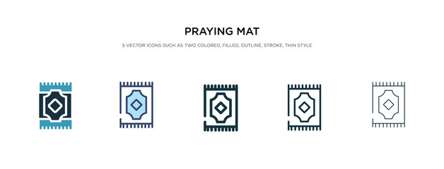 praying mat icon in different style vector illustration. two colored and black praying mat vector icons designed in filled, outline, line and stroke style can be used for web, mobile, ui