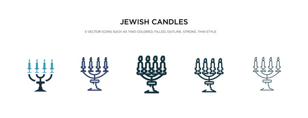 jewish candles icon in different style vector illustration. two colored and black jewish candles vector icons designed in filled, outline, line and stroke style can be used for web, mobile, ui