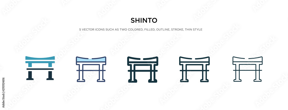 Poster shinto icon in different style vector illustration. two colored and black shinto vector icons design