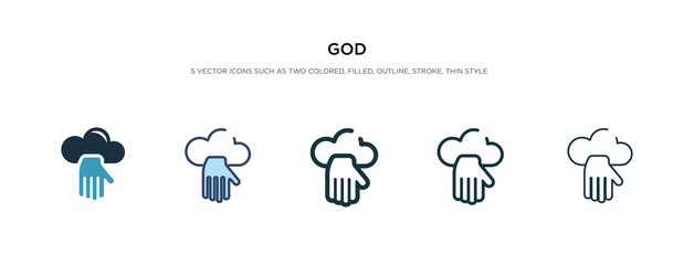 god icon in different style vector illustration. two colored and black god vector icons designed in filled, outline, line and stroke style can be used for web, mobile, ui