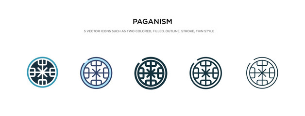 paganism icon in different style vector illustration. two colored and black paganism vector icons designed in filled, outline, line and stroke style can be used for web, mobile, ui