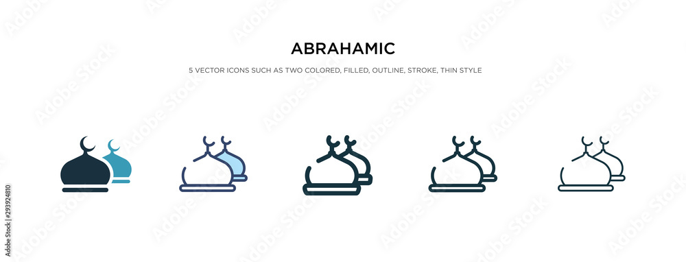Poster abrahamic icon in different style vector illustration. two colored and black abrahamic vector icons 