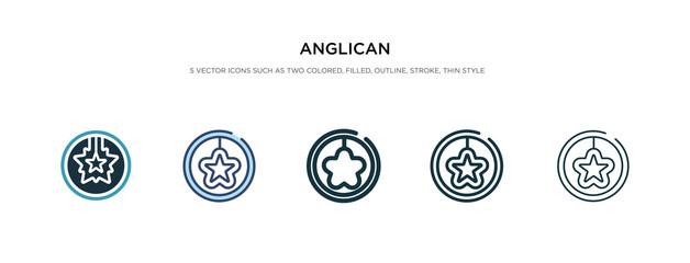 anglican icon in different style vector illustration. two colored and black anglican vector icons designed in filled, outline, line and stroke style can be used for web, mobile, ui - obrazy, fototapety, plakaty