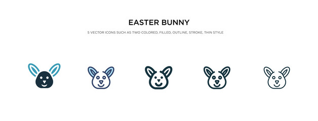 easter bunny icon in different style vector illustration. two colored and black easter bunny vector icons designed in filled, outline, line and stroke style can be used for web, mobile, ui