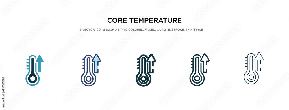 Aufkleber core temperature icon in different style vector illustration. two colored and black core temperature
