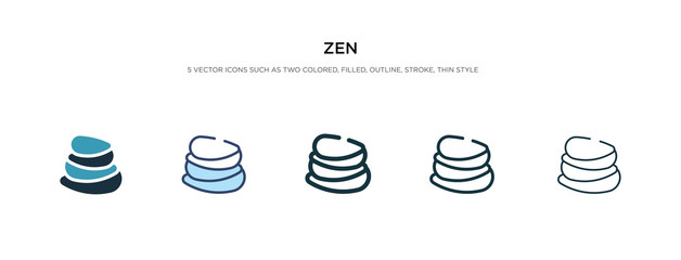 zen icon in different style vector illustration. two colored and black zen vector icons designed in filled, outline, line and stroke style can be used for web, mobile, ui