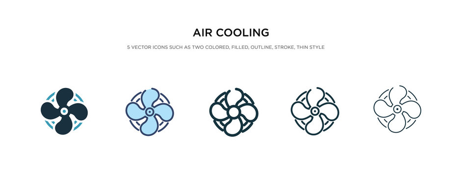 air cooling icon in different style vector illustration. two colored and black air cooling vector icons designed in filled, outline, line and stroke style can be used for web, mobile, ui
