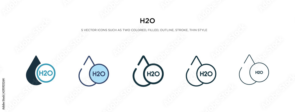 Aufkleber h2o icon in different style vector illustration. two colored and black h2o vector icons designed in 