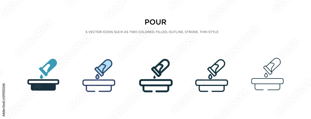 Poster pour icon in different style vector illustration. two colored and black pour vector icons designed i