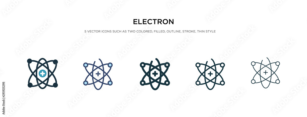 Poster electron icon in different style vector illustration. two colored and black electron vector icons de