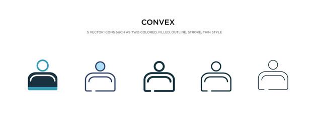 convex icon in different style vector illustration. two colored and black convex vector icons designed in filled, outline, line and stroke style can be used for web, mobile, ui