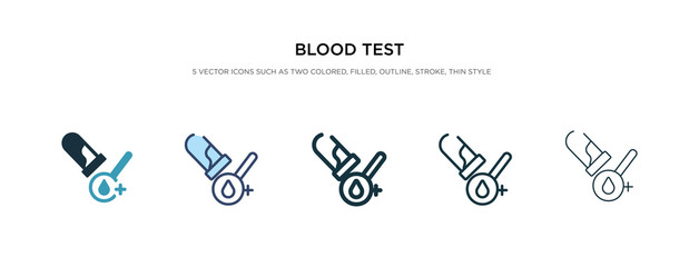 blood test icon in different style vector illustration. two colored and black blood test vector icons designed in filled, outline, line and stroke style can be used for web, mobile, ui