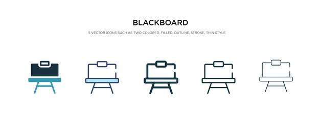 blackboard icon in different style vector illustration. two colored and black blackboard vector icons designed in filled, outline, line and stroke style can be used for web, mobile, ui