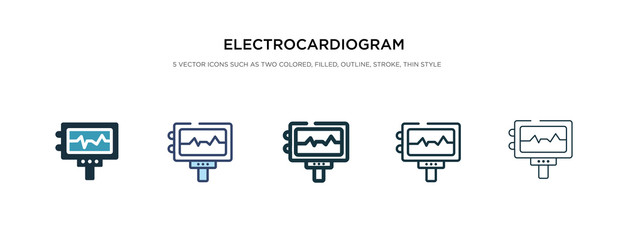 electrocardiogram icon in different style vector illustration. two colored and black electrocardiogram vector icons designed in filled, outline, line and stroke style can be used for web, mobile, ui