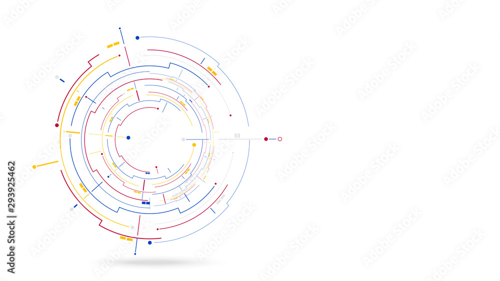 Poster digital geometric data circle elements abstract background