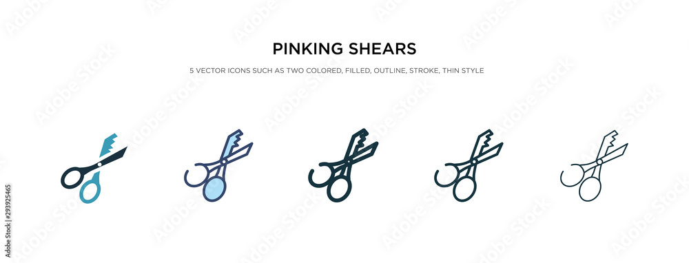 Poster pinking shears icon in different style vector illustration. two colored and black pinking shears vec