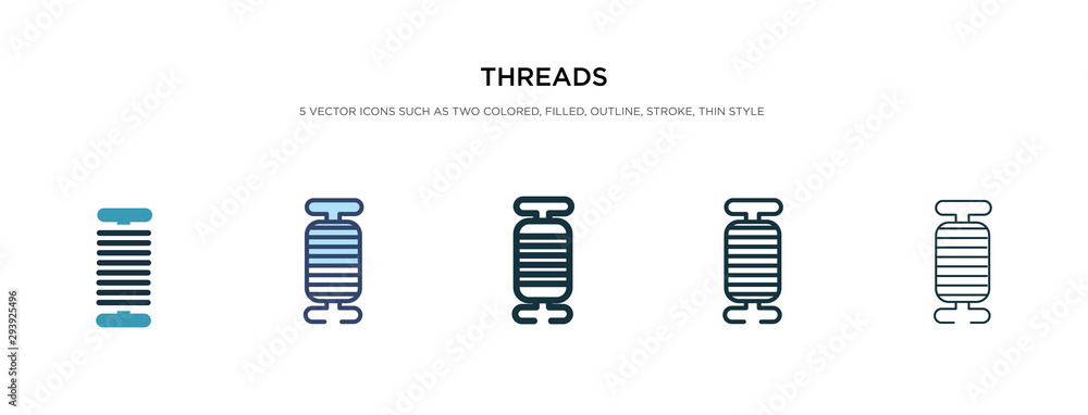 Poster threads icon in different style vector illustration. two colored and black threads vector icons desi