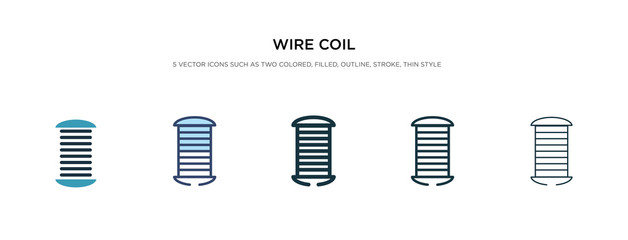 wire coil icon in different style vector illustration. two colored and black wire coil vector icons designed in filled, outline, line and stroke style can be used for web, mobile, ui