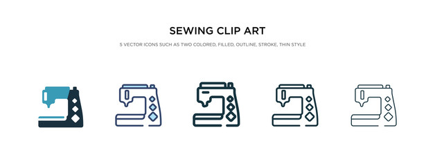 sewing clip art icon in different style vector illustration. two colored and black sewing clip art vector icons designed in filled, outline, line and stroke style can be used for web, mobile, ui