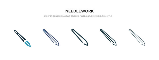 needlework icon in different style vector illustration. two colored and black needlework vector icons designed in filled, outline, line and stroke style can be used for web, mobile, ui